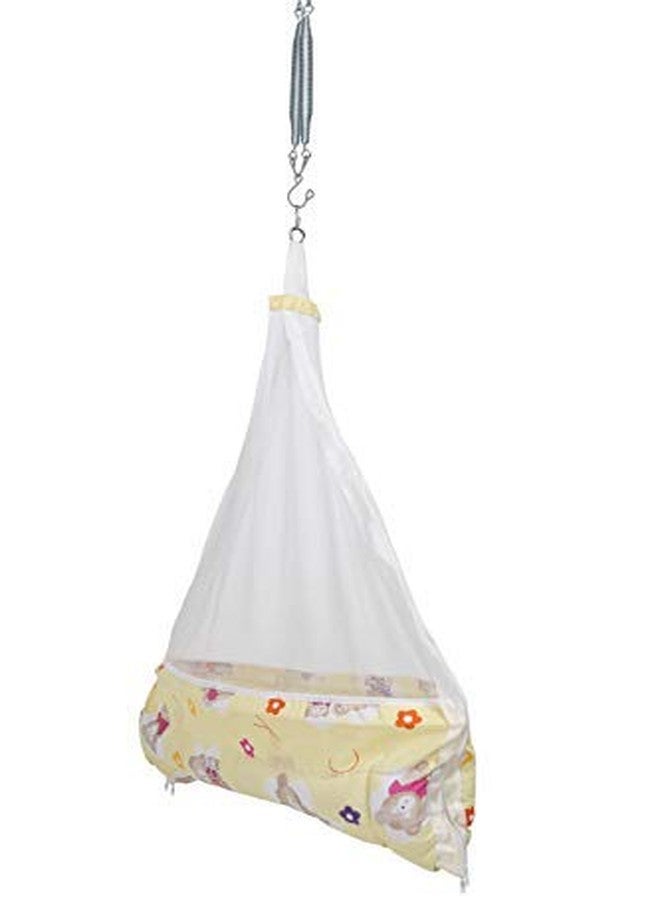 VParentsNewborn Baby Sleep Swing Cradle Jhula Palna Tottilu with Hanging Spring Cruze (Yellow) 110071 - Image 1